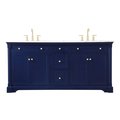 Elegant Decor 72 Inch Double Bathroom Vanity In Blue VF53072DBL